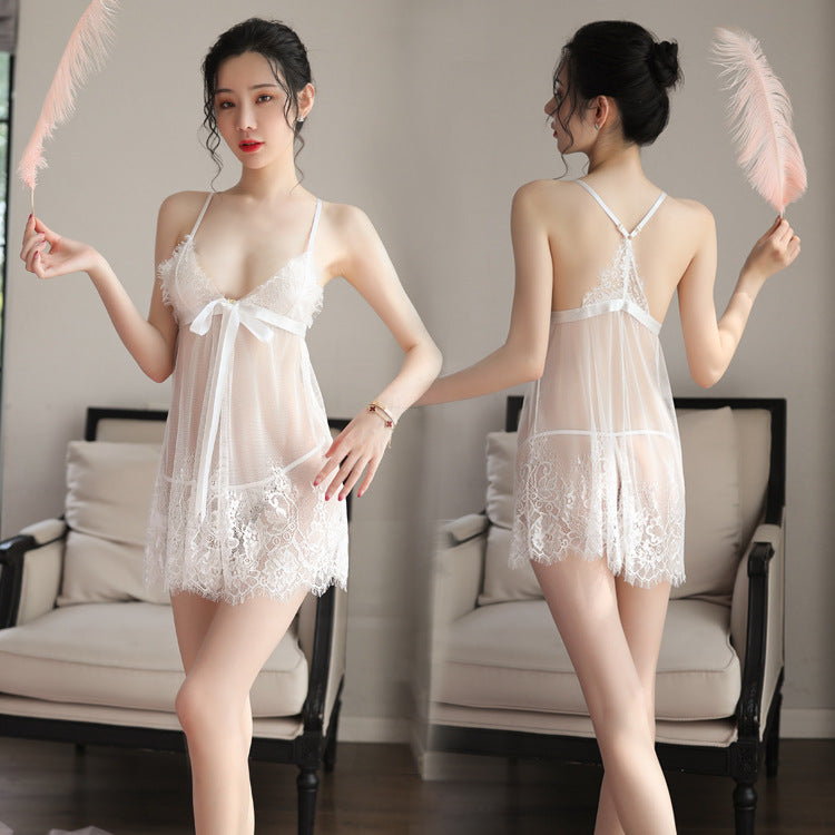 V Neck Slip Mini Dress Two Color Women Night Loungewear