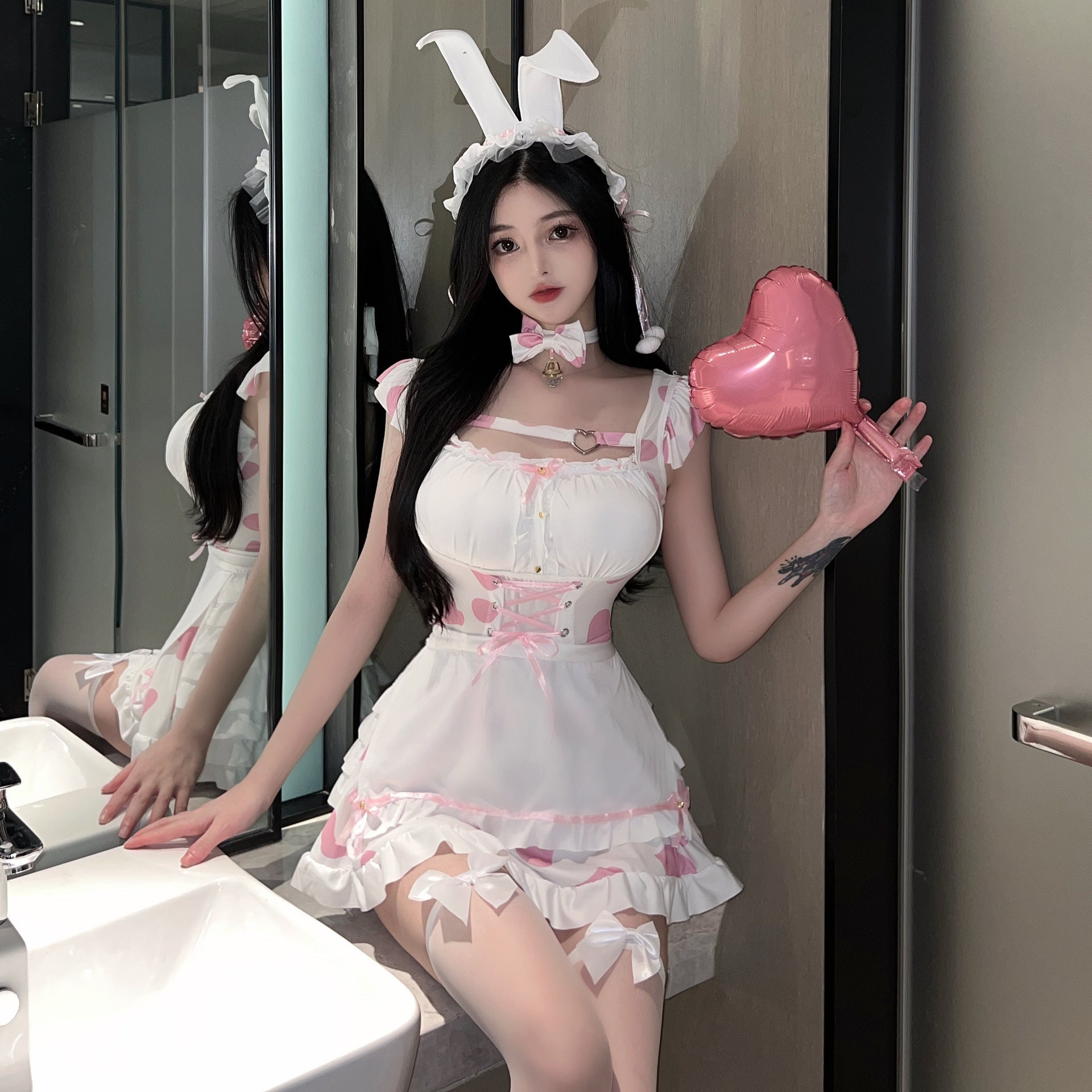 Sweet Ruffled Maid Style Costume Set