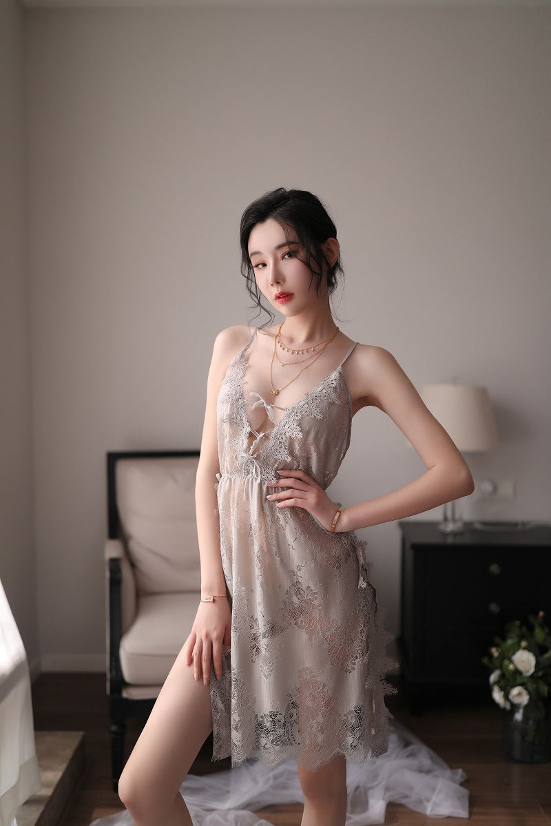 V Neck Flowy Midi Slip Dress Multi Color Private Loungewear