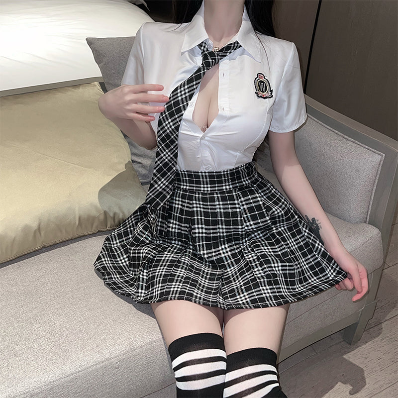 Plaid School Girl Uniform Cosplay Complete Outfit