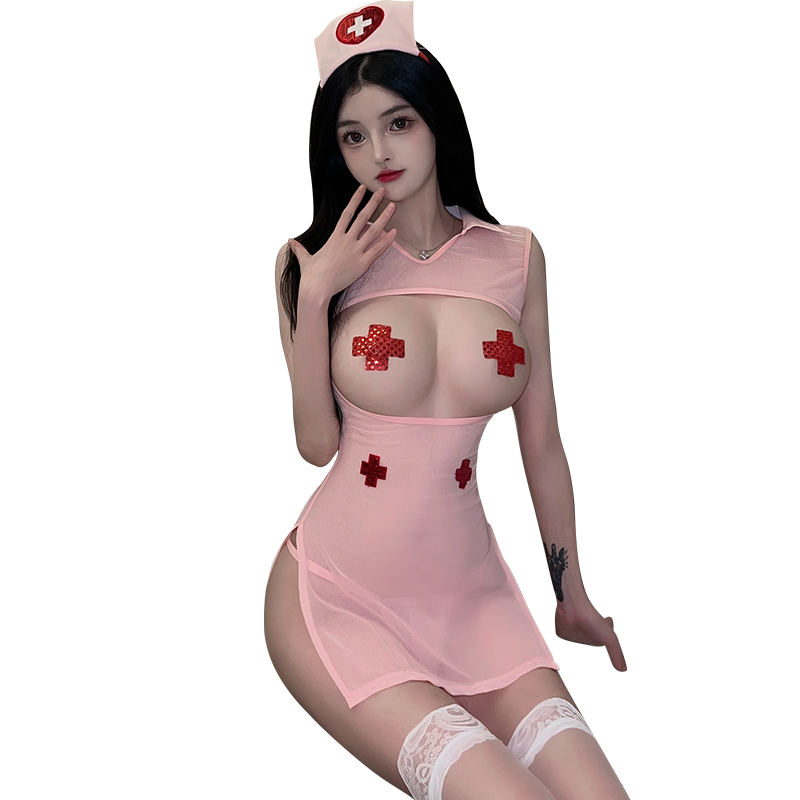 Pink Nurse Themed Matching Two Piece Loungewear Set